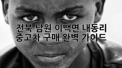 전북 남원 이백면 내동리 중고차 구매 완벽 가이드